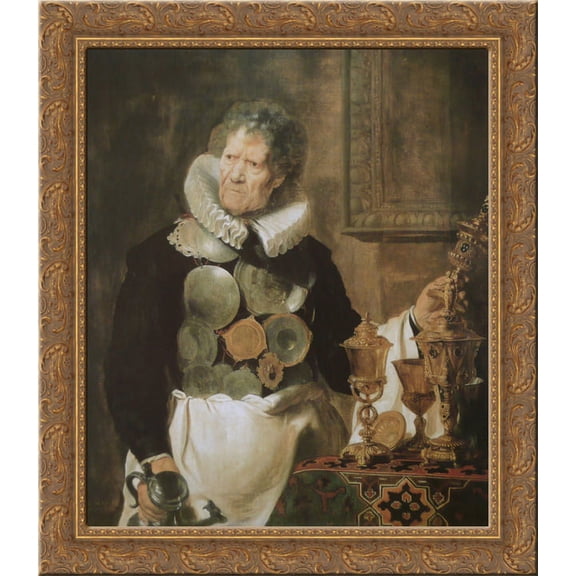 Portrait of Abraham Grapheus 24x20 Gold Ornate Wood Framed Canvas Art by Cornelis de Vos