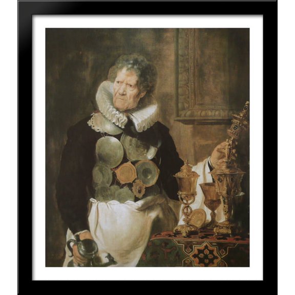 Portrait of Abraham Grapheus 28x32 Large Black Wood Framed Print Art by Cornelis de Vos