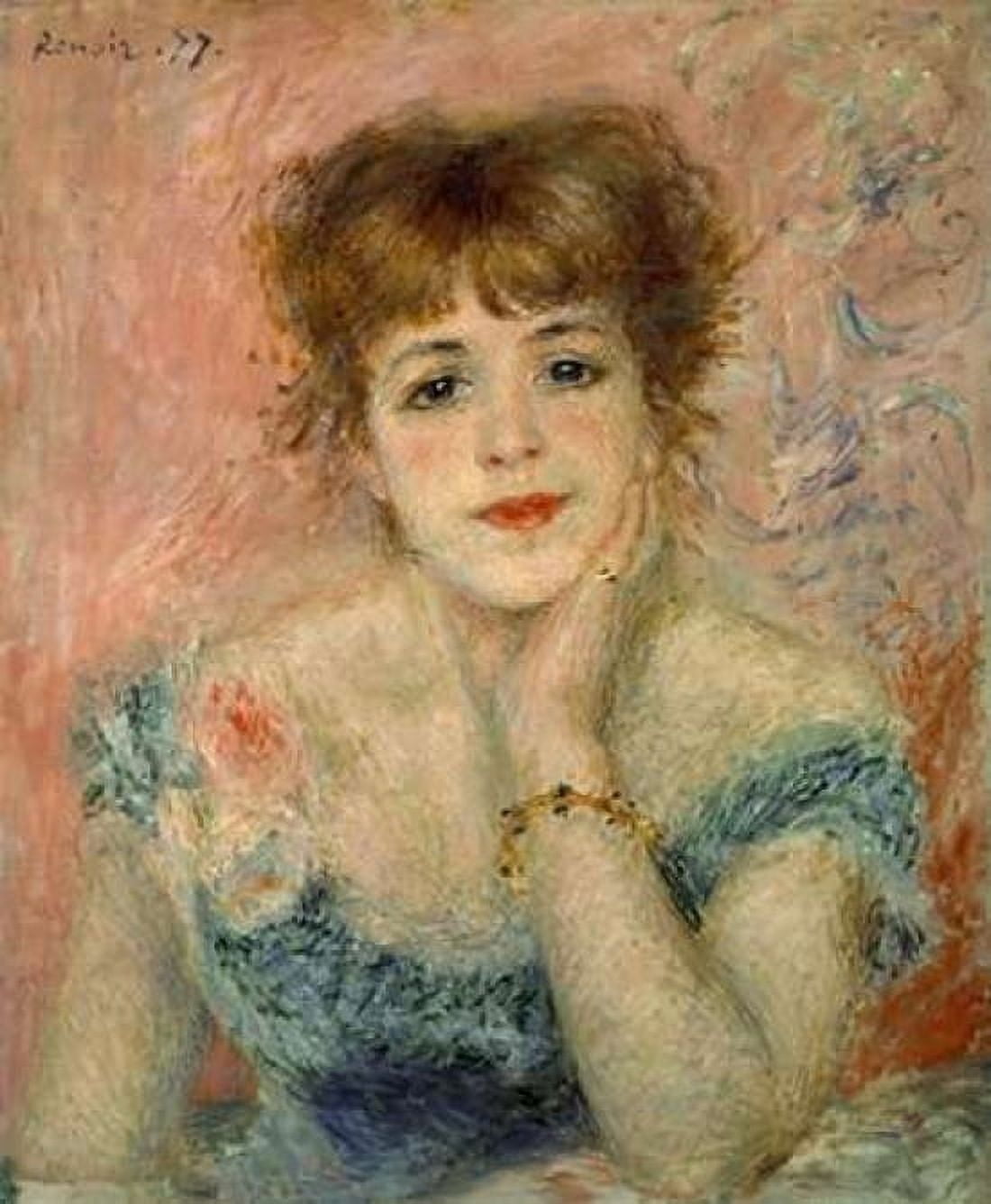 Portrait of Actress Jeanne Samary Canvas Art - Pierre-Auguste Renoir (24 x 24)