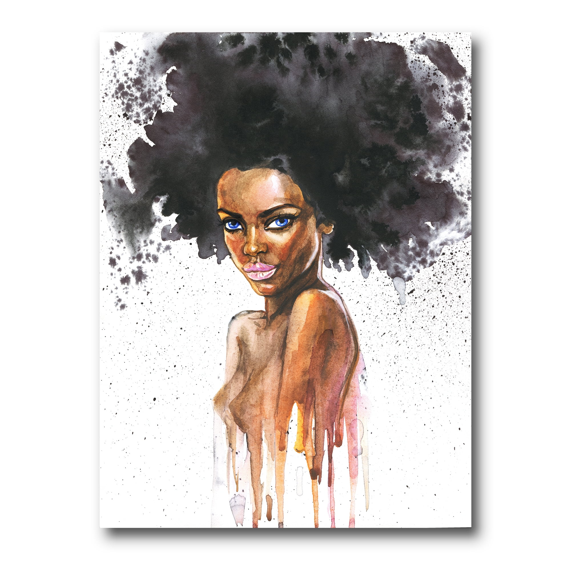 Portrait of Afro American Woman VII 24 in x 32 in Painting Canvas Art Print, by Designart