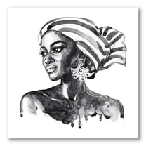 Portrait of Afro American Woman XII 16 in x 16 in Painting Canvas Art Print, by Designart