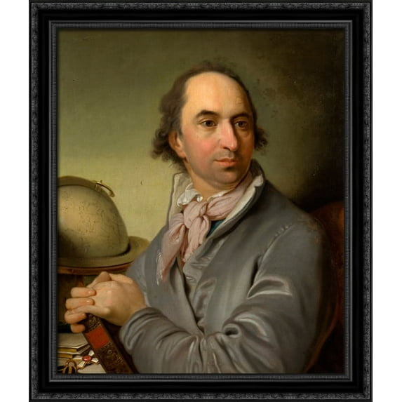 Portrait of Alexander Semenovitsch Chvostov 28x34 Large Black Ornate Wood Framed Canvas Art by Vladimir Borovikovsky