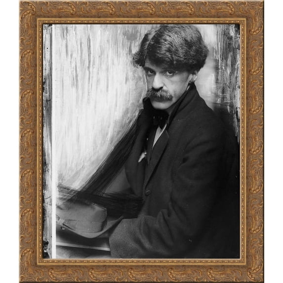 Portrait of Alfred Stieglitz 24x20 Gold Ornate Wood Framed Canvas Art by Gertrude Kasebier