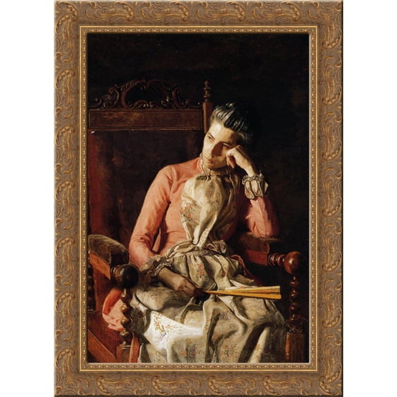 Portrait of Amelia C. Van Buren 19x24 Gold Ornate Wood Framed Canvas Art by Eakins, Thomas