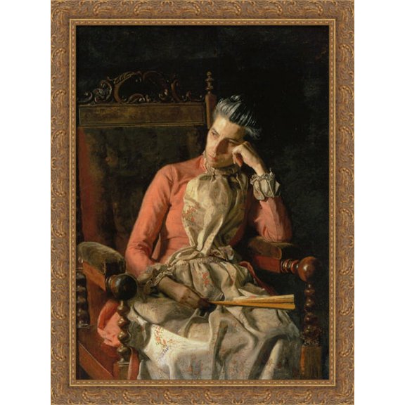 Portrait of Amelia Van Buren 28x38 Large Gold Ornate Wood Framed Canvas Art by Thomas Eakins