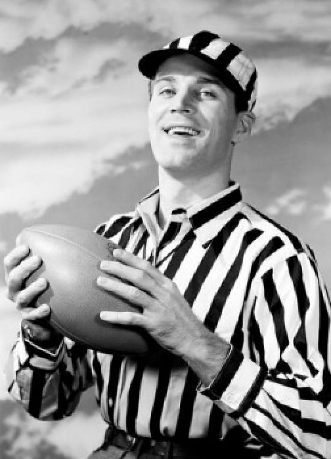 Portrait of American football referee holding ball Canvas Art - (18 x 24)