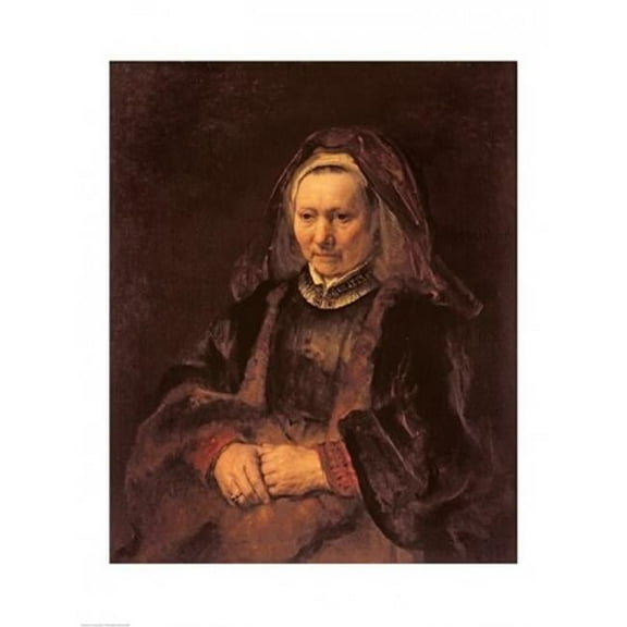 Portrait of An Elderly Woman C. 1650 Poster Print by Rembrandt Van Rijn - 24 x 36 in. - Large