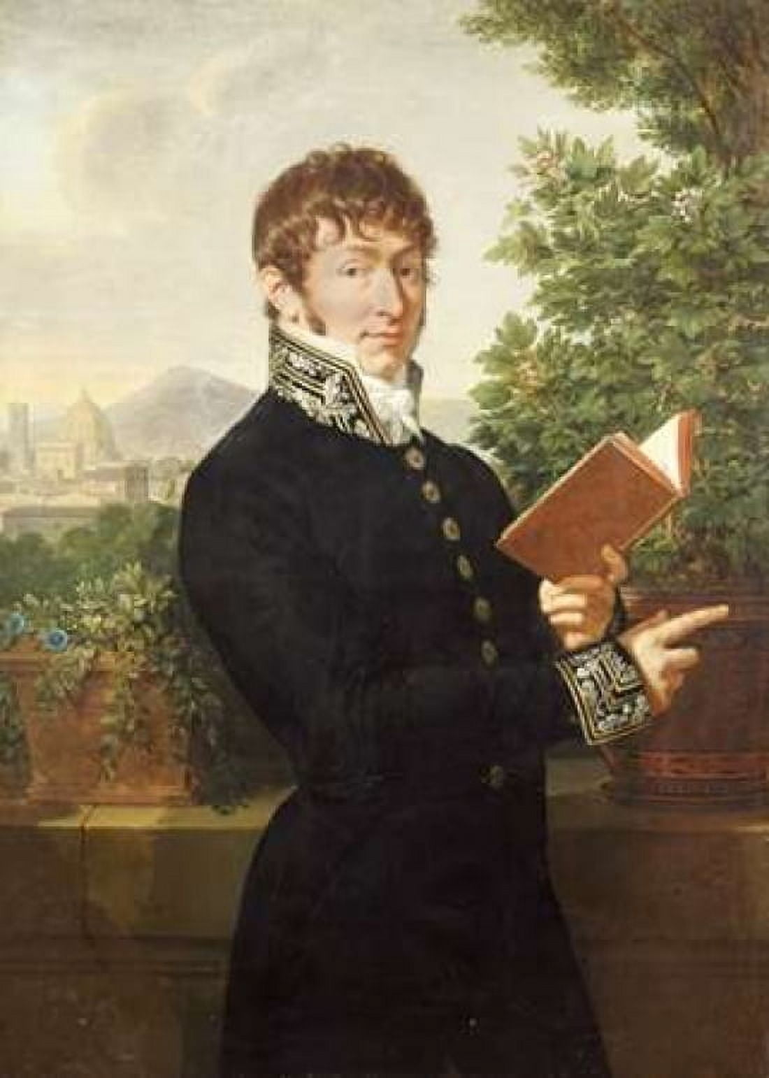 Portrait of An Official Standing Above Florence Canvas Art - Francois-Xavier Fabre (20 x 28)