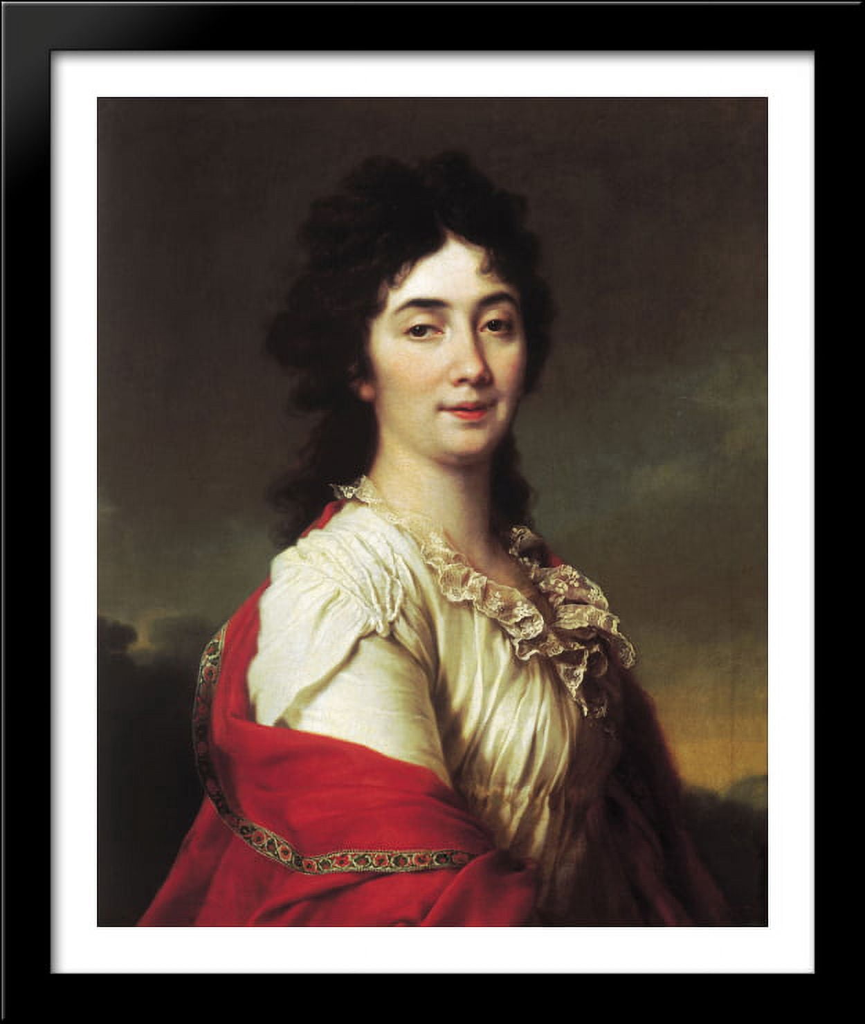 Portrait of Anna Stepanovna Protassova, the former maid of honor of Catherine II 28x34 Large Black Wood Framed Print Art by Dmitry Levitzky