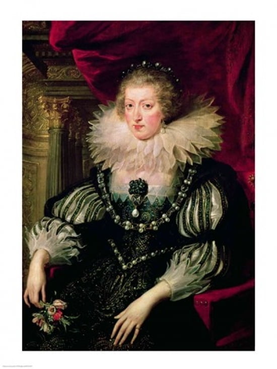 Portrait of Anne of Austria Canvas Art - Peter Paul Rubens (24 x 36)