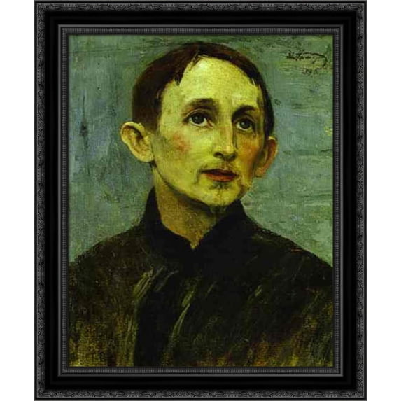 Portrait of Apollinary Vasnetsov 24x20 Black Ornate Wood Framed Canvas Art by Nesterov, Mikhail
