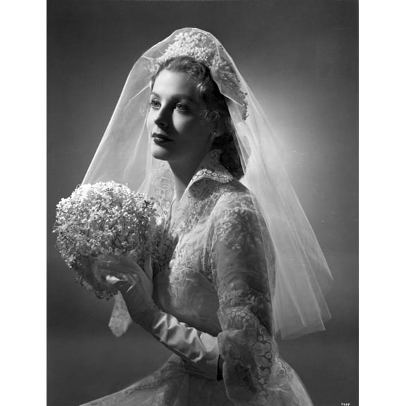 Portrait of Arlene Dahl posed in Wedding Gown Photo Print (8 x 10)