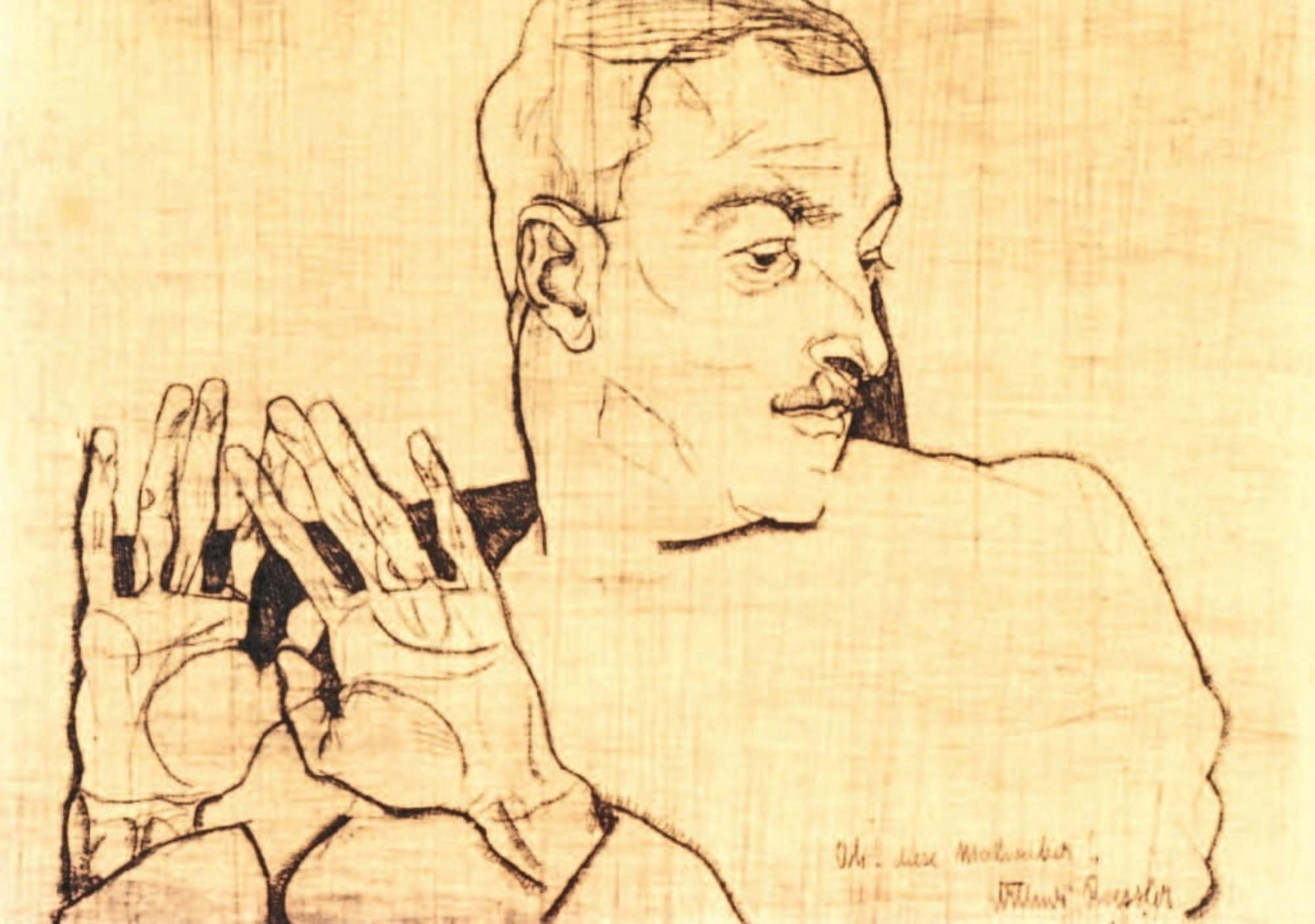 Portrait of Arthur Roessler 1 1910 Canvas Art - Egon Schiele (18 x 24)