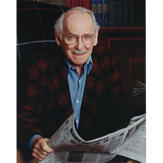 Portrait of Barnard Hughes Holding a Newspaper Photo Print (24 x 30)