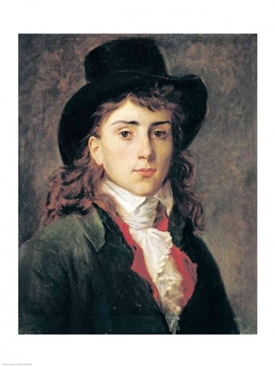 Portrait of Baron Antoine Jean Gros Canvas Art - Francois Gerard (24 x 36)