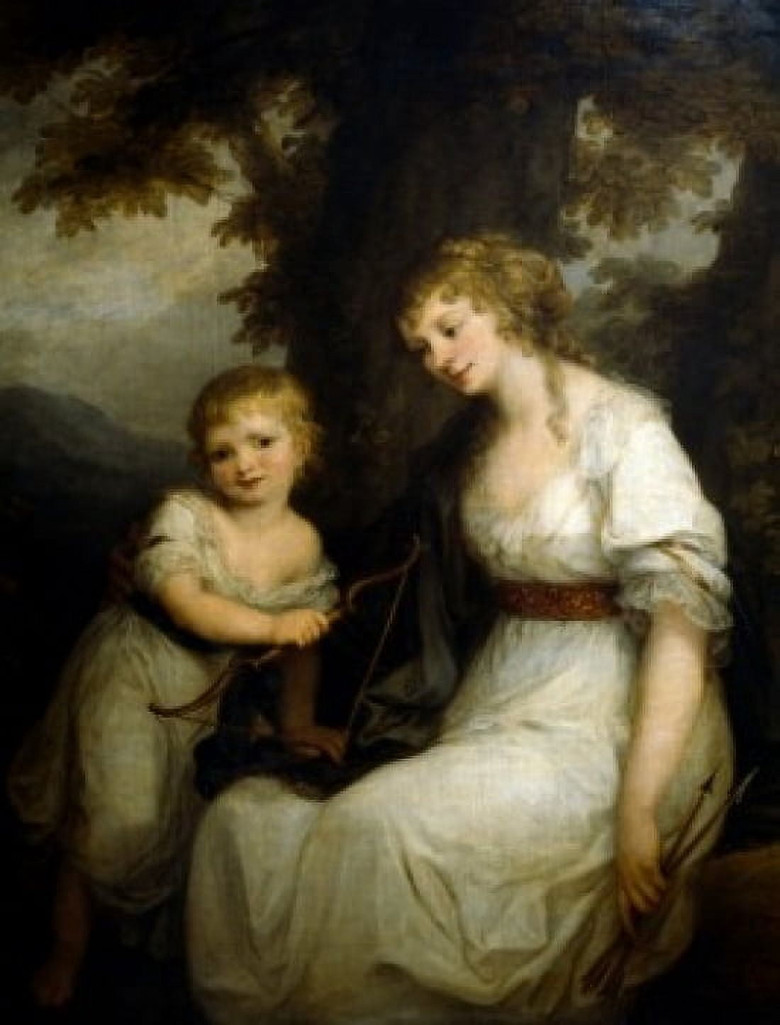 Portrait of Baroness Krudner and Daughter Angelica Kauffmann (1741-1807) Swiss Musee du Louvre Paris Canvas Art - Angelica Kauffmann (24 x 36)