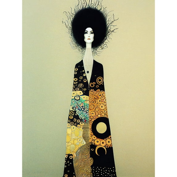Portrait of Beautiful Woman Gustav Klimt Style Dress Extra Large XL Wall Art Poster Print