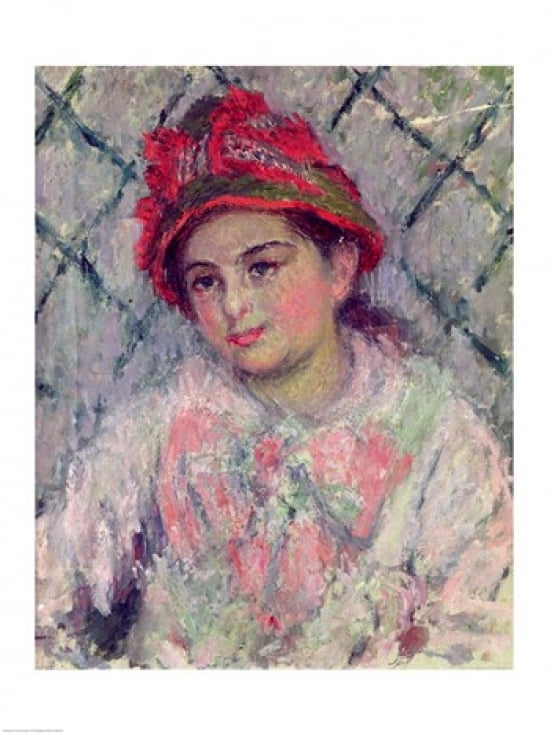 Portrait of Blanche Hoschede (1864-1947) as a Young Girl c1880 Canvas Art - Claude Monet (24 x 36)
