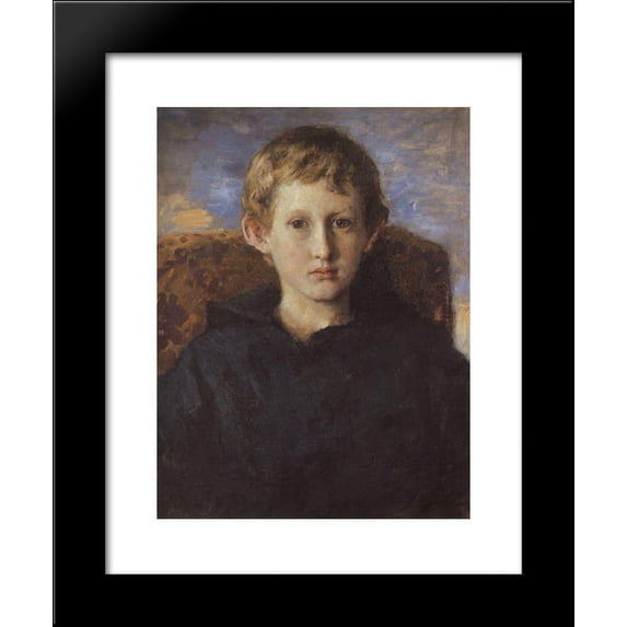 Portrait of Boris Vasnetsov, son of the artist 20x24 Framed Art Print by Viktor Vasnetsov