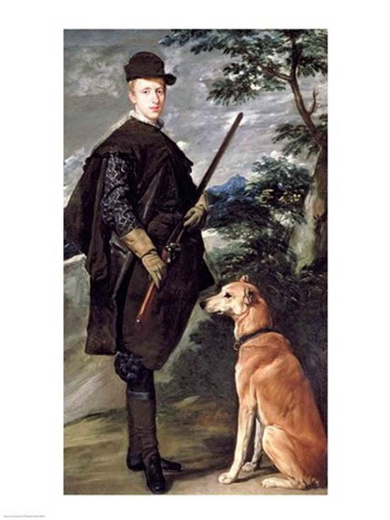Portrait of Cardinal Infante Ferdinand of Austria with Gun and Dog 1632 Canvas Art - Diego Velazquez (24 x 36)