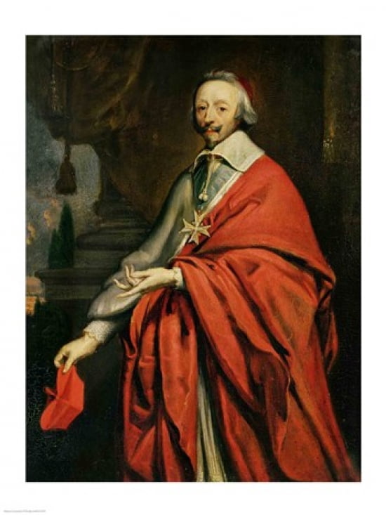 Portrait of Cardinal de Richelieu Canvas Art - Philippe De Champaigne (18 x 24)