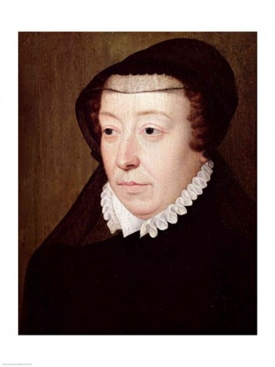 Portrait of Catherine de Medici Canvas Art - Francois Clouet (24 x 36)