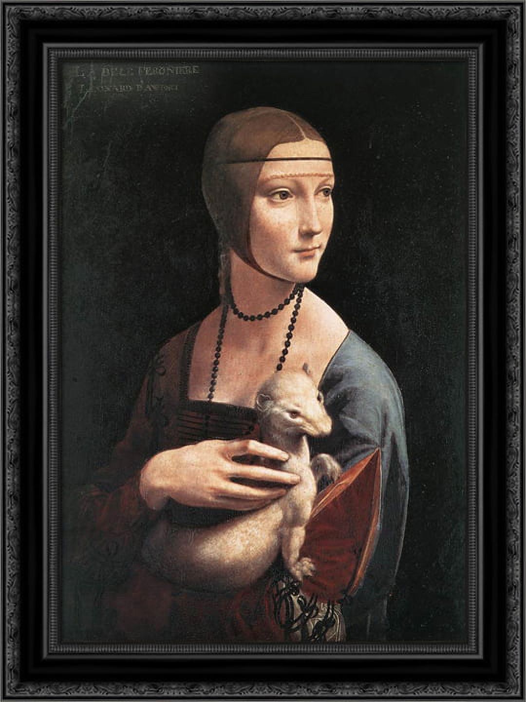 portrait-of-cecilia-gallerani-20x24-black-ornate-wood-framed-canvas-art