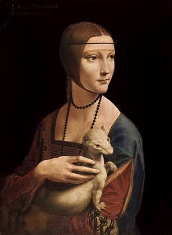 Portrait of Cecilia Gallerani - Lady with an Ermine Canvas Art - Leonardo Da Vinci (20 x 28)