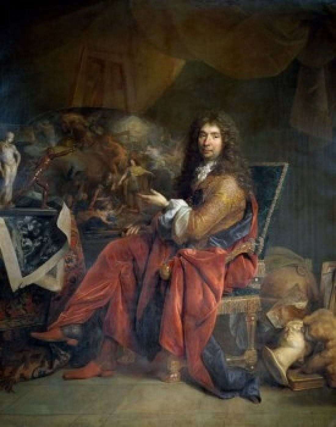 Portrait of Charles Le Brun by Nicholas de Largilliere 1686 (1656-1746) France Paris Musee du Louvre Canvas Art - Nicholas de Largilliere (24 x 36)