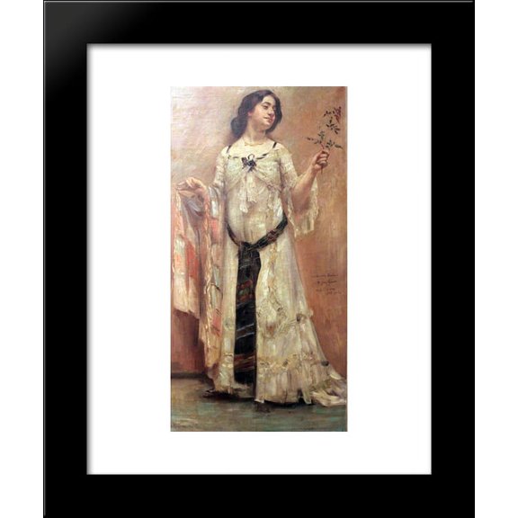 Portrait of Charlotte Berend in white dress 20x24 Framed Art Print by Lovis Corinth