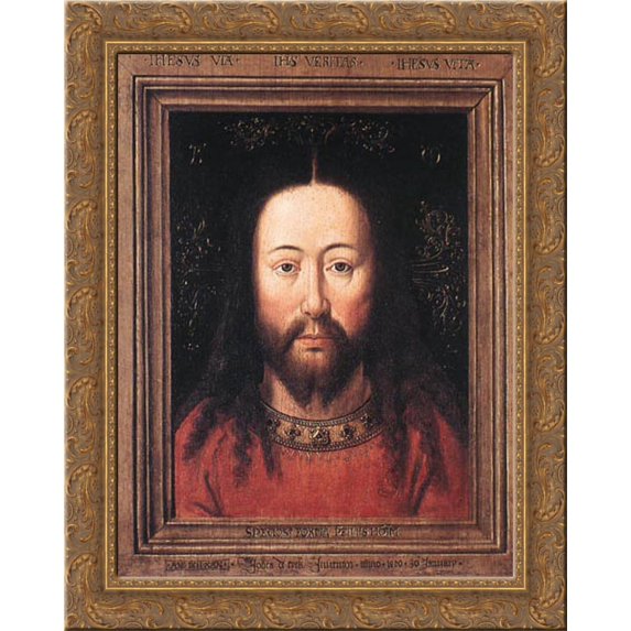 Portrait of Christ 20x23 Gold Ornate Wood Framed Canvas Art by Eyck, Jan van
