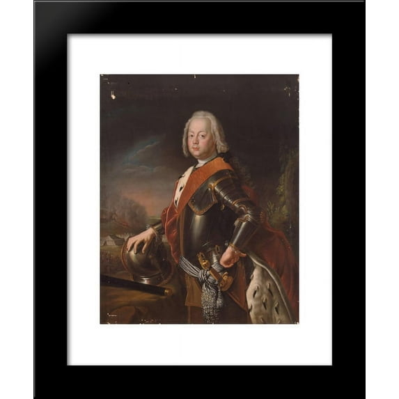 Portrait of Christian August, Prince of Anhalt Zerbst, father of Catherine II of Russia. 20x24 Framed Art Print by Pesne, Antoine