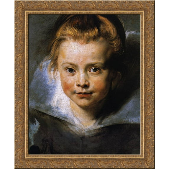 Portrait of Clara Serena Rubens 24x20 Gold Ornate Wood Framed Canvas Art by Peter Paul Rubens