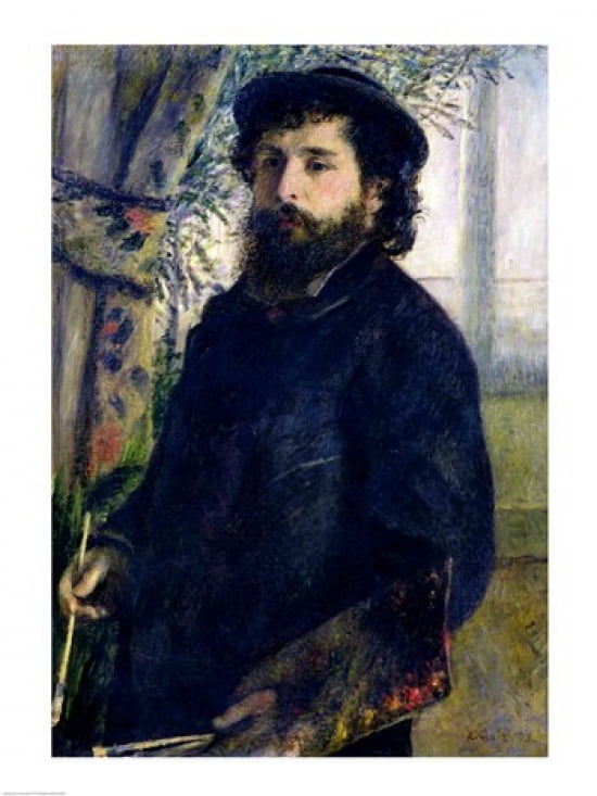 Portrait of Claude Monet Canvas Art - Pierre-Auguste Renoir (18 x 24)