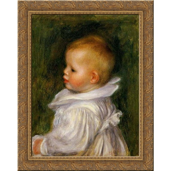 Portrait of Claude Renoir 20x24 Gold Ornate Wood Framed Canvas Art by Renoir, Pierre Auguste