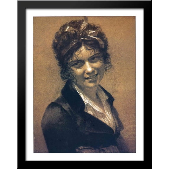 Portrait of Constance Mayer 28x36 Large Black Wood Framed Print Art by Pierre Paul Prud'hon