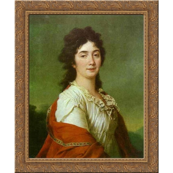 Portrait of Countess A. S. Protasova 24x20 Gold Ornate Wood Framed Canvas Art by Dmitry Levitzky