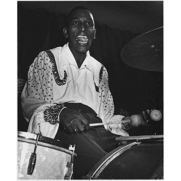 Portrait of Cozy Cole Canvas Wall Art (20" x 30")