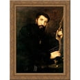 thumbnail image 1 of Portrait of Crossbowman 24x18 Gold Ornate Wood Framed Canvas Art by Lorenzo Lotto, 1 of 2