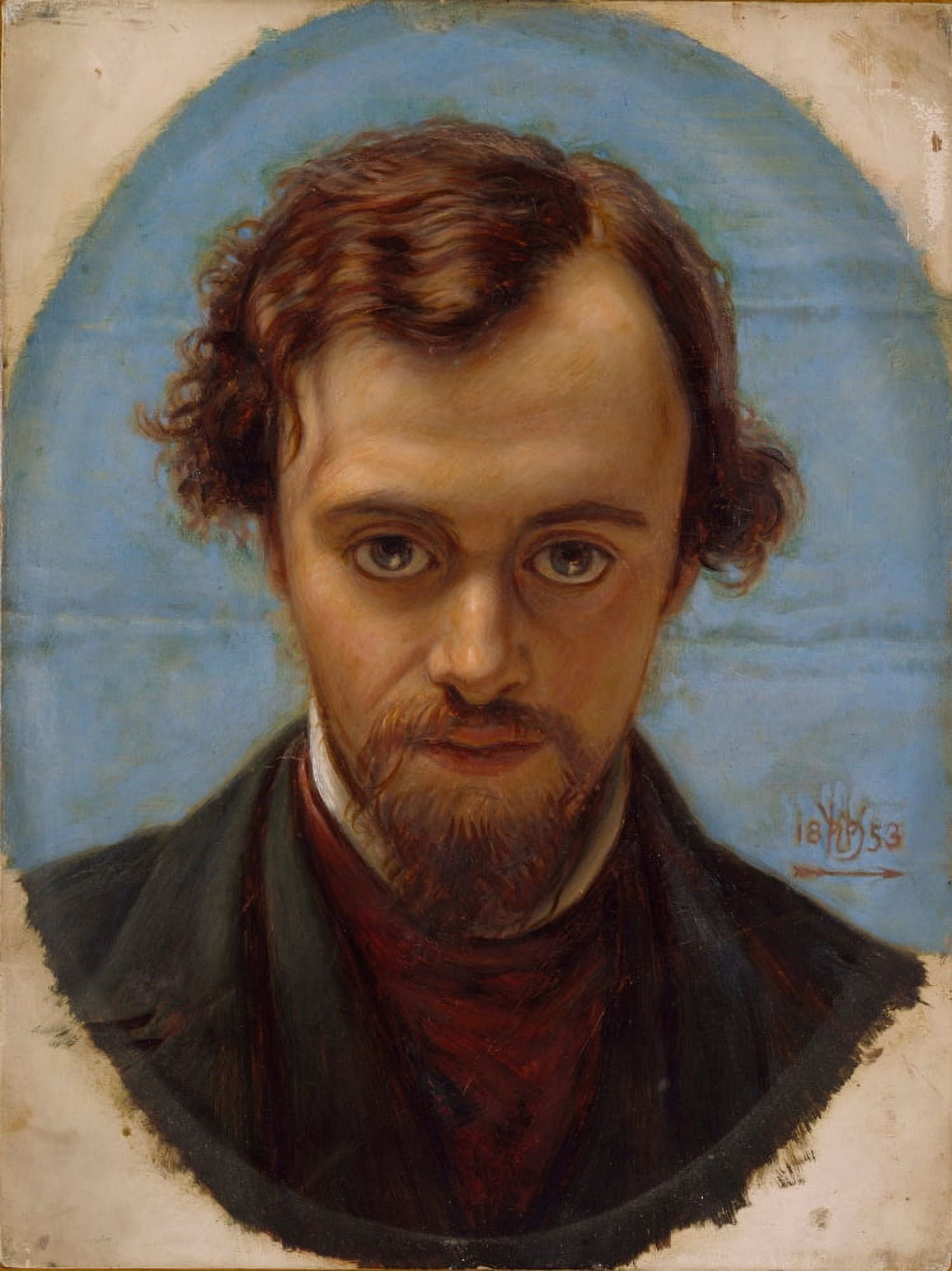 Portrait of Dante Gabriel Rossetti 1853 Canvas Art - William Holman Hunt (18 x 24)