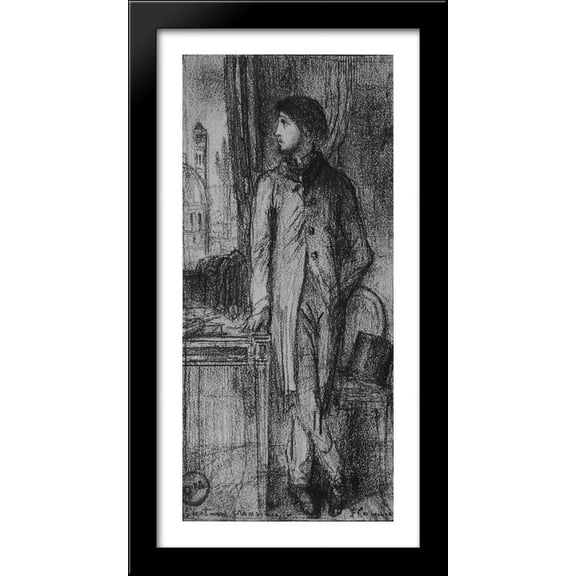 Portrait of Degas in Florence 20x40 Large Black Wood Framed Print Art by Gustave Moreau