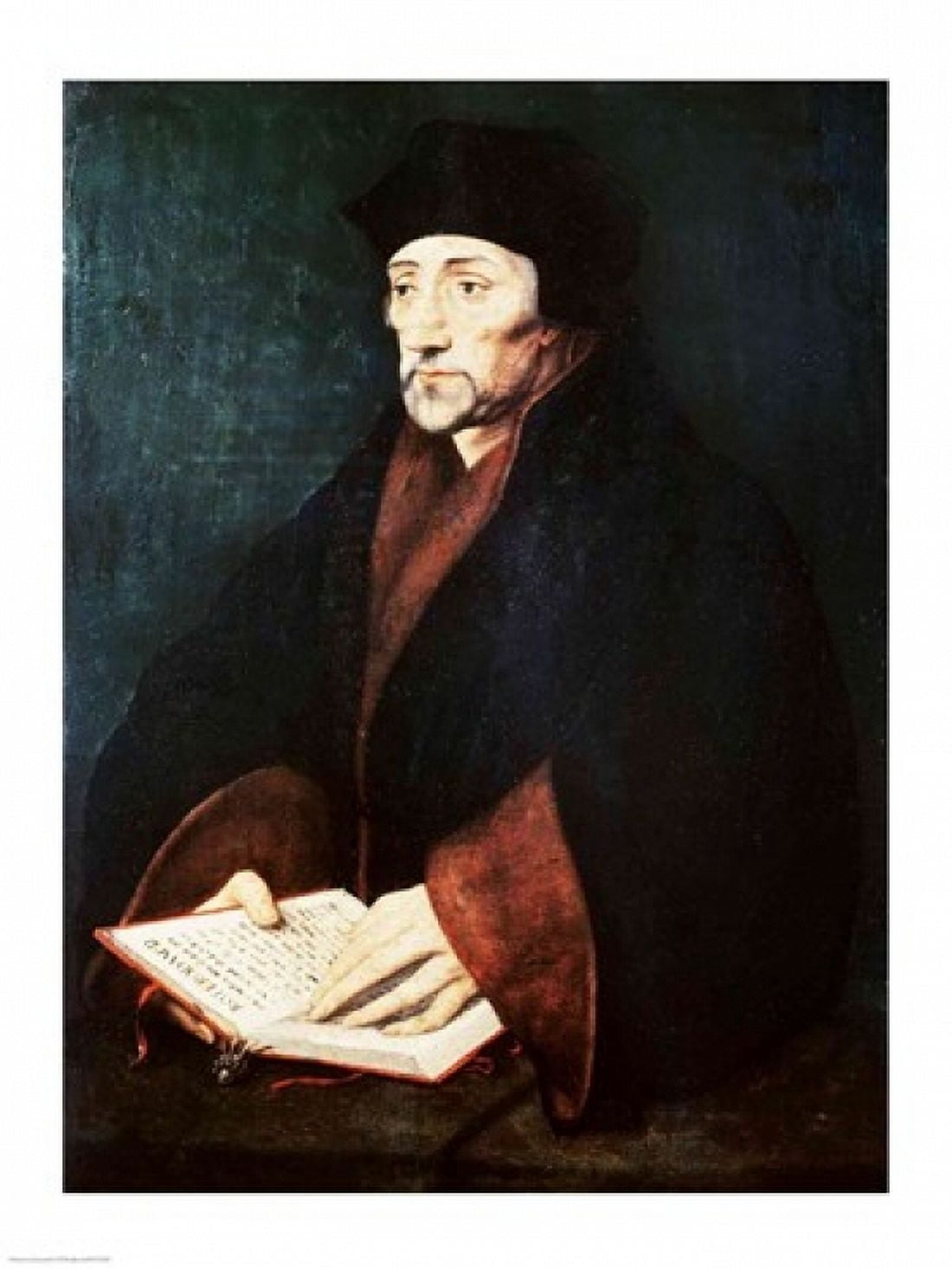 Portrait of Desiderius Erasmus Canvas Art - Hans Holbein (24 x 36)