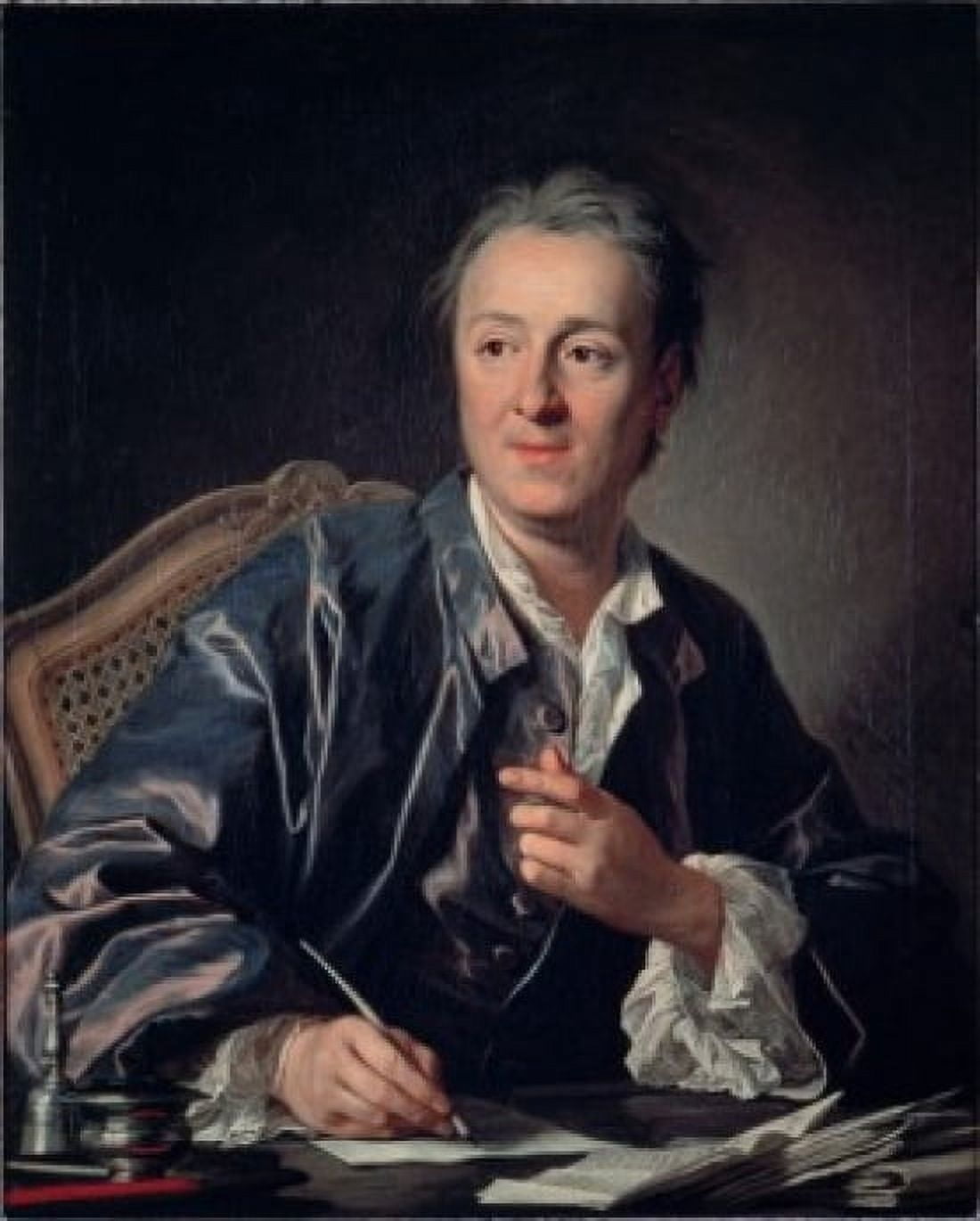 Portrait of Diderot 1767 Carle van Loo (1705-1765Flemish) Musee du Louvre Paris Canvas Art - Carle van Loo (24 x 36)