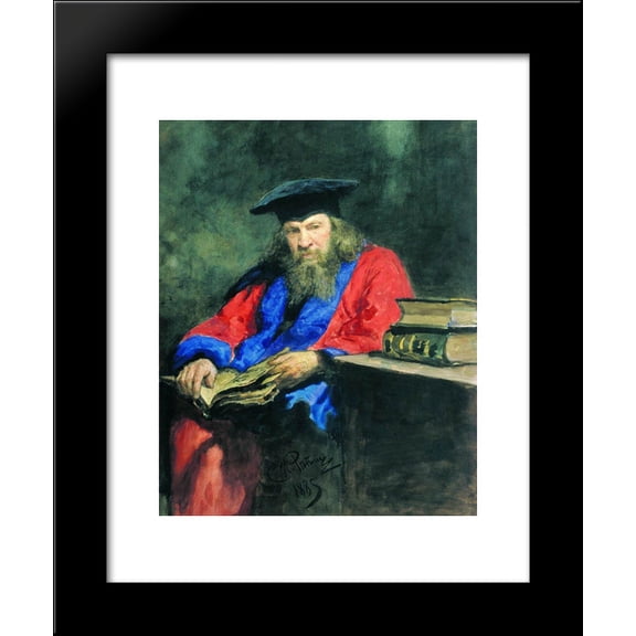 Portrait of Dmitry Mendeleev 20x24 Framed Art Print by Repin, Ilya