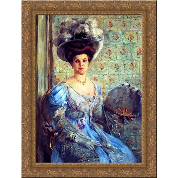 Portrait of Eleonore von Wilke, Countess Finkh 24x18 Gold Ornate Wood Framed Canvas Art by Lovis Corinth