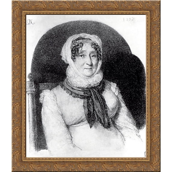 Portrait of Elizabeth Olenina 24x20 Gold Ornate Wood Framed Canvas Art by Orest Kiprensky