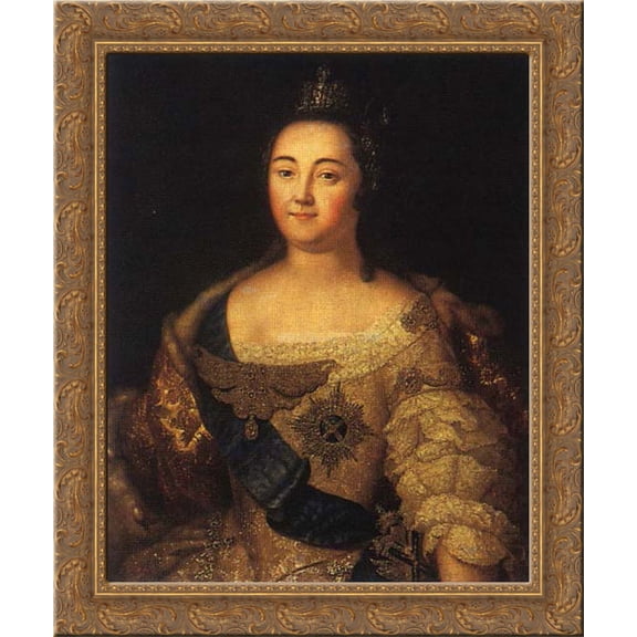 Portrait of Elizabeth of Russia 24x20 Gold Ornate Wood Framed Canvas Art by Aleksey Antropov
