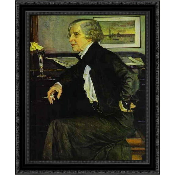 Portrait of Elizaveta Kruglikova 24x20 Black Ornate Wood Framed Canvas Art by Nesterov, Mikhail