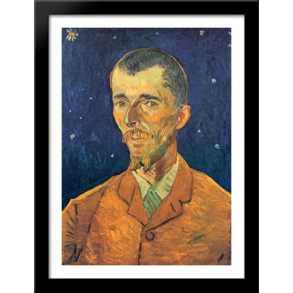 Portrait of Eugene Boch 28x38 Large Black Wood Framed Print Art by Vincent van Gogh