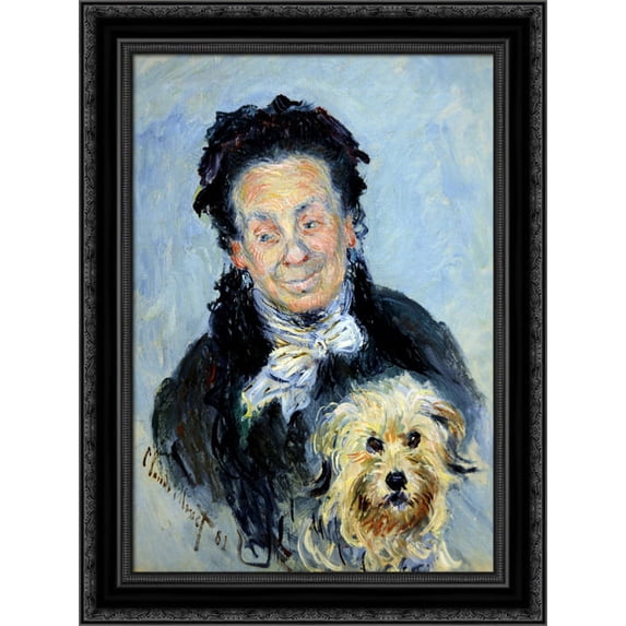 Portrait of Eugenie Graff (Madame Paul) 20x24 Black Ornate Wood Framed Canvas Art by Monet, Claude
